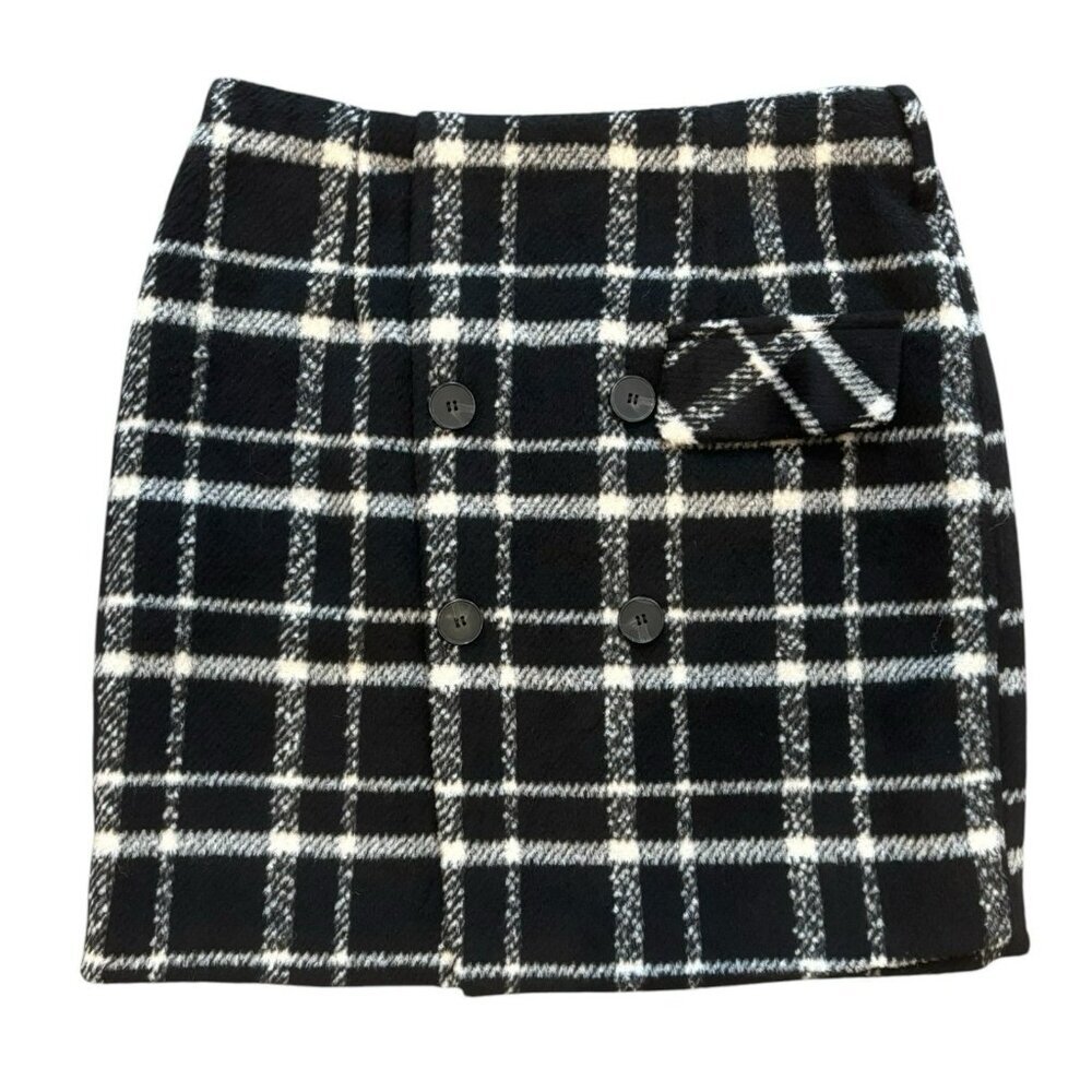 Romeo + Juliet Couture Black White Plaid Mini Skirt NWT Size M‎